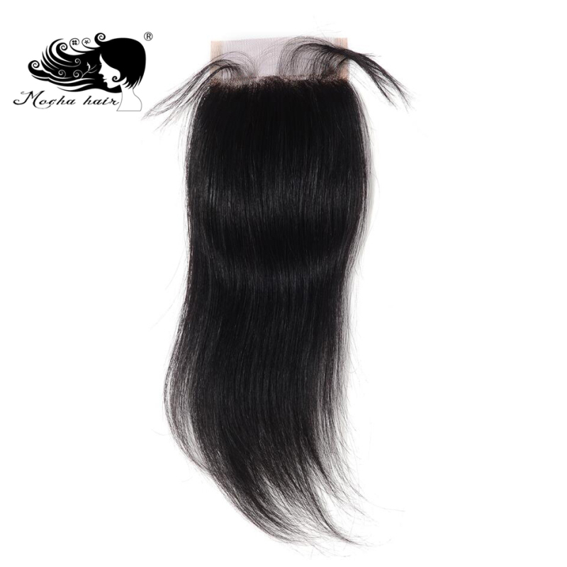 MOCHA Hair 10A  Brazilian Straight Virgin Hair 3 Bundles With One 4* 4 Lace Closure 100% Human Hair Free shipping