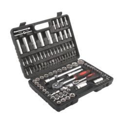 108 piece1/2,1/4 Socket Set Auto Tools Drive Metric Ratchet Socket Wrench Set with S2 Socket Bits for Car Mechanic Repair Use