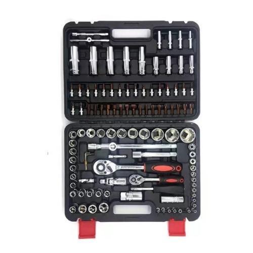 108 piece1/2,1/4 Socket Set Auto Tools Drive Metric Ratchet Socket Wrench Set with S2 Socket Bits for Car Mechanic Repair Use