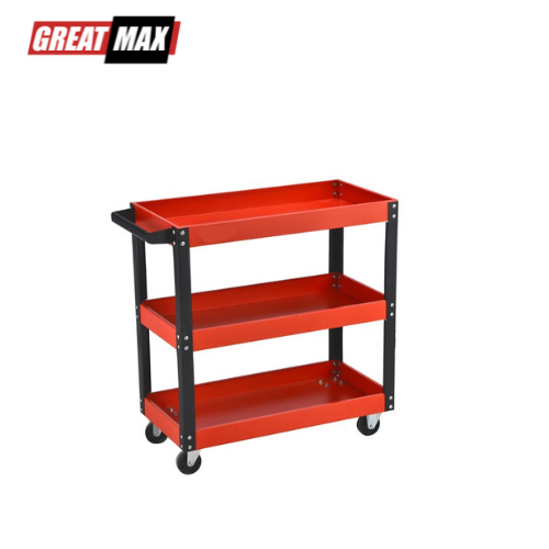 Hot sale widely use removable three shelves tool cart with handle and wheels
