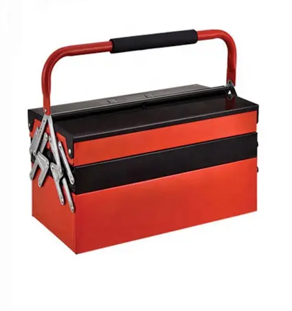 Protable 17" with 3 Layers and 5 Trays Folding Tool Box(With EVA Sponge Cover)