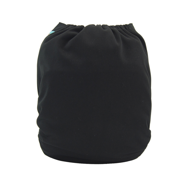ALVABABY One Size Solid Color Pocket Cloth Diaper -Black(B26A)