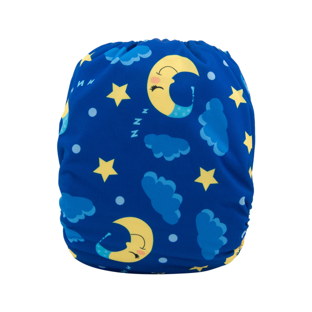 ALVABABY One Size Print Pocket Cloth Diaper -Moon and star(H085A)