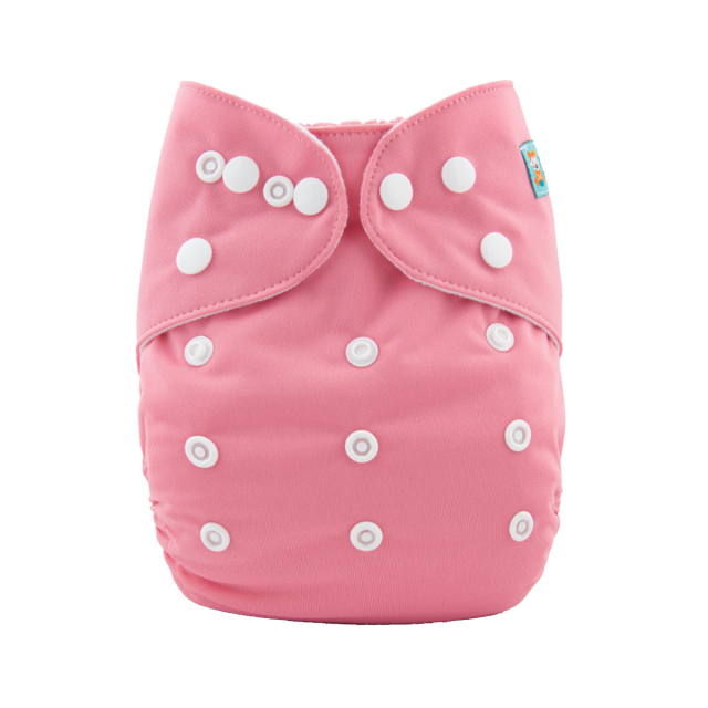 ALVABABY One Size Solid Color Pocket Cloth Diaper -Pink(B16A)