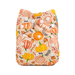 ALVABABY One Size Print Pocket Cloth Diaper -Pumpkin(H139A)