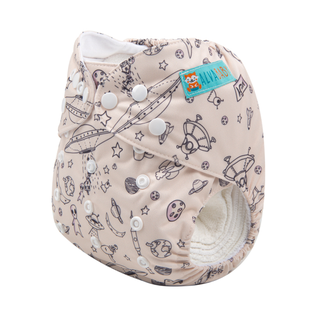 ALVABABY One Size Print Pocket Cloth Diaper -Planet(H132A)