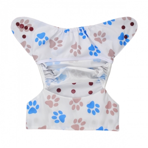 ALVABABY Diaper Cover with Double Gussets Dog footprints(DC-YA84)