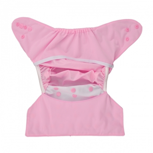 ALVABABY Diaper Cover with Double Gussets Solid Color Pink(DC-B18)