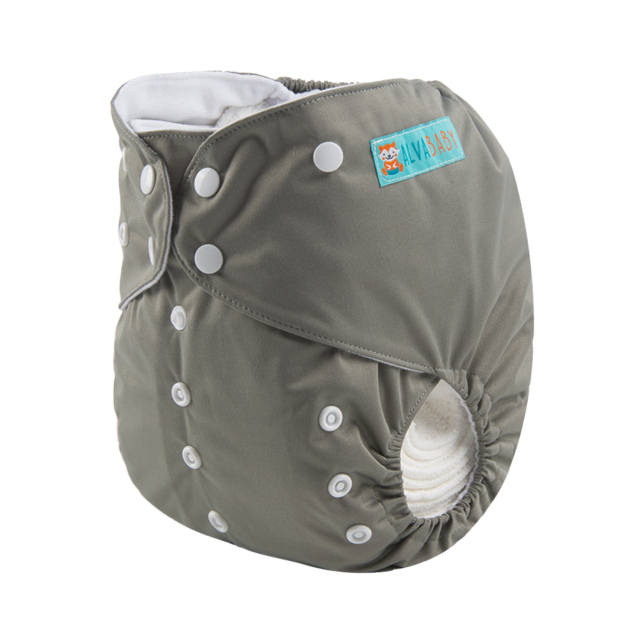 ALVABABY Big Size Pocket Cloth Diaper -Grey (ZB29A)