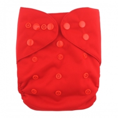 ALVABABY Reusable Cloth Diaper Cover with Double Gussets One Size-Red(DC-B07)