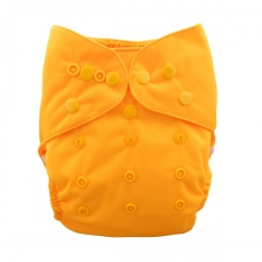 ALVABABY Reusable Cloth Diaper Cover with Double Gussets One Size- Yellow (DC-B01)