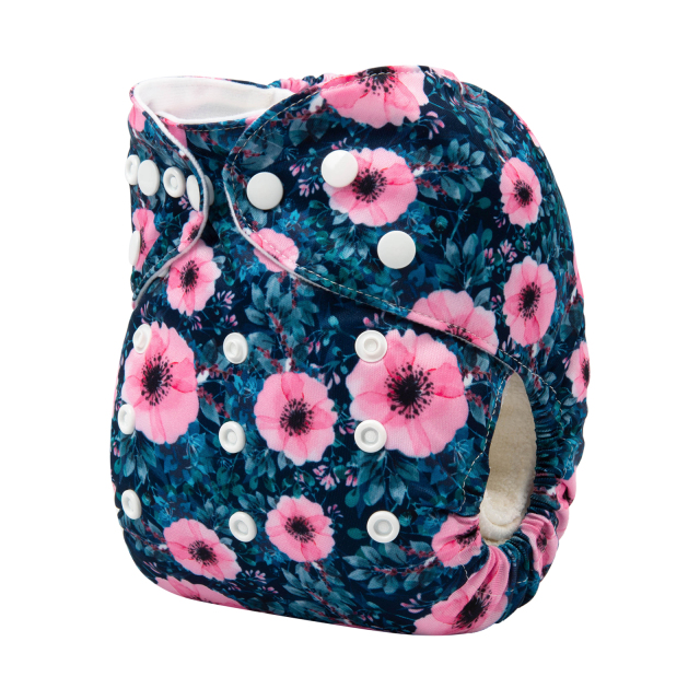 ALVABABY One Size Print Pocket Cloth Diaper - Flowers(H296A)