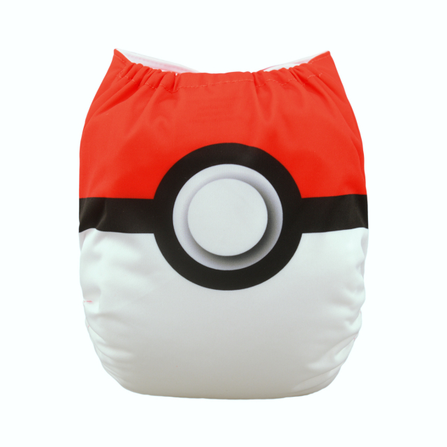 ALVABABY One Size Positioning Printed Cloth Diaper -Pokeball (YD63A)