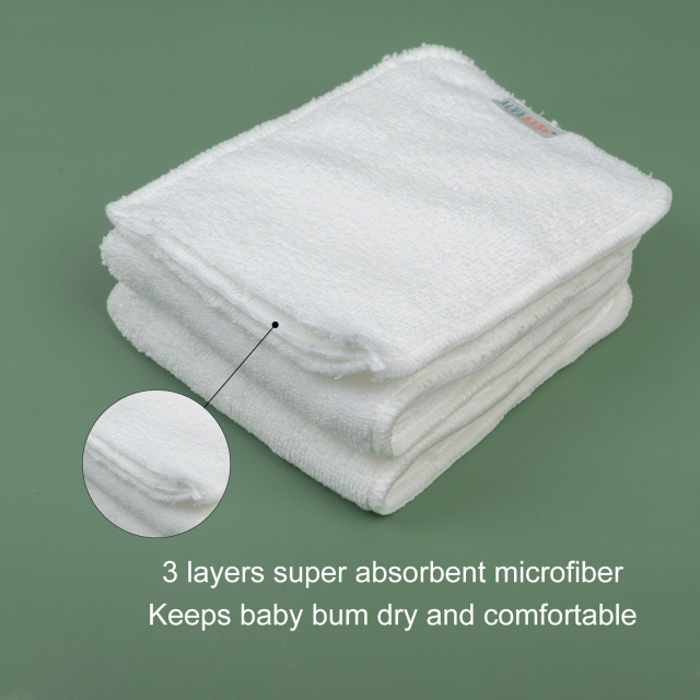 6PCS Snap 3-layer Microfiber Insert - (6KT01A)