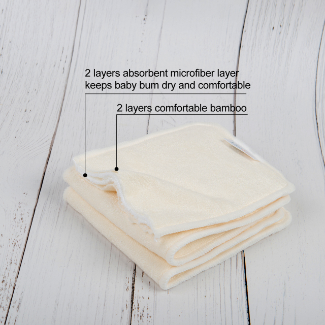 1PCS One Size 4-layer Bamboo&amp;Microfiber Insert -(MBA)