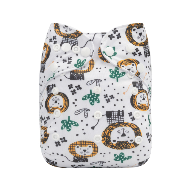 ALVABABY One Size Print Pocket Cloth Diaper-Lions (H358A)