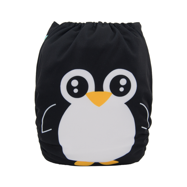 ALVABABY One Size Positioning Printed Cloth Diaper -Penguin(YD149A)