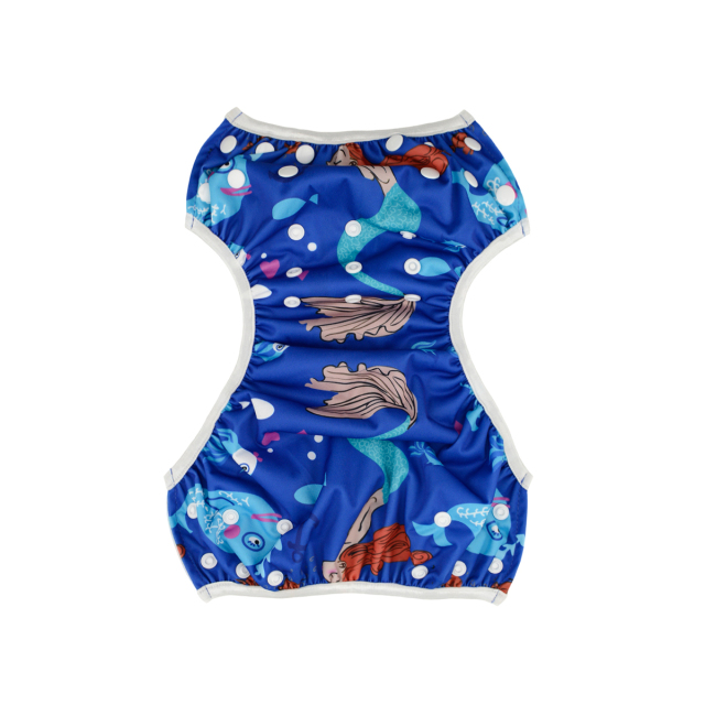 ALVABABY One Size Positioning  Printed Swim Diaper -Mermaid (SWD13A)