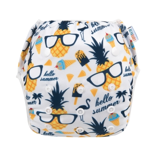 ALVABABY One Size Positioning Printed Swim Diaper -Glasses (DYK57A)