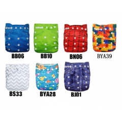 (Multi-Packs)One Size Bamboo Diapers with  4-layer bamboo & microfiber inserts
