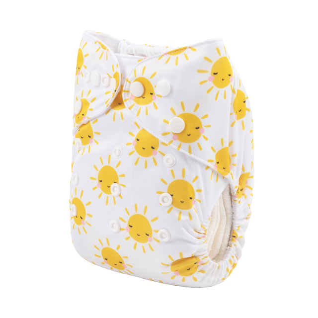 ALVABABY One Size Positioning Printed Cloth Diaper -Sun (YDP113A)