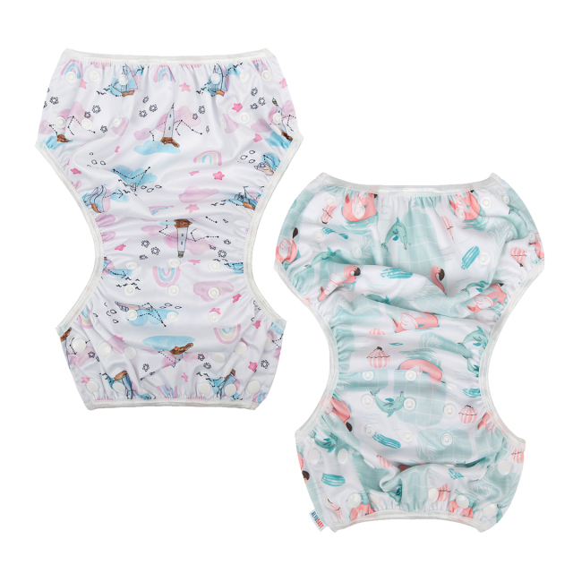 ALVABABY 2PCS Printed Swim Diapers (2SW-WZ10)