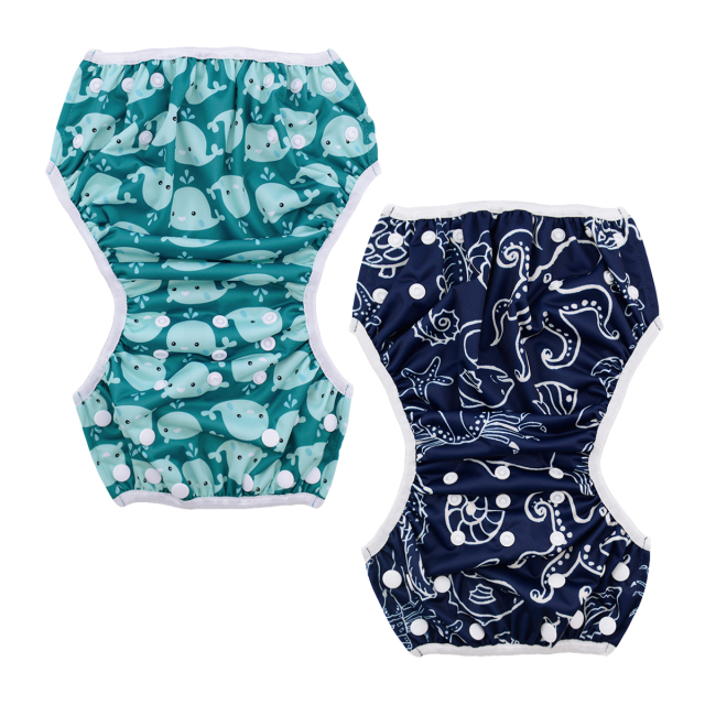 ALVABABY 2PCS Printed Swim Diapers (2SW-WZ03)