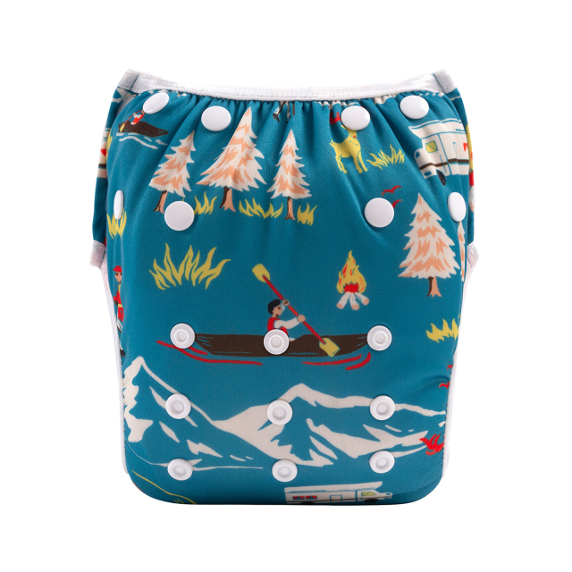 ALVABABY One Size Positioning  Printed Swim Diaper - (SWD86A)