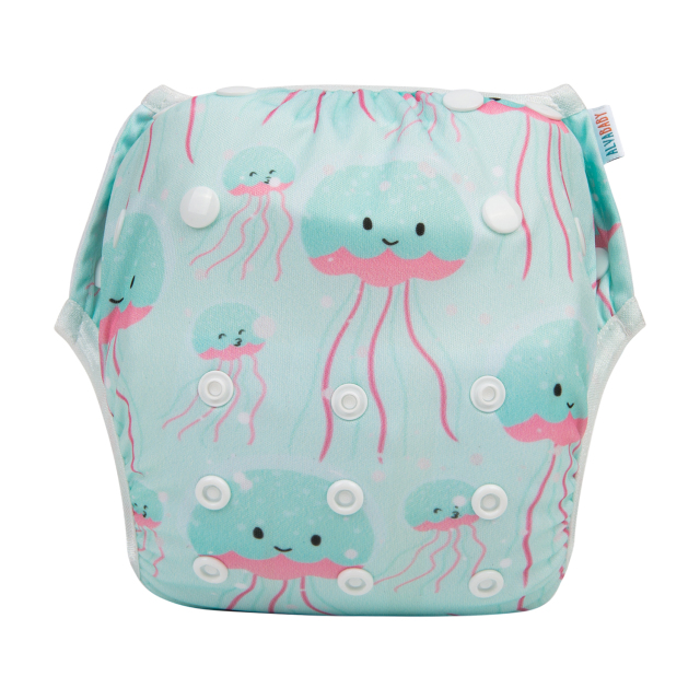 ALVABABY One Size Positioning Printed Swim Diaper -Jellyfish (DYK60A)