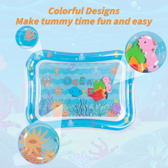 Tummy Time Baby Water Mat/ Inflatable Baby Water Play Mat for Infants and Toddlers Baby Toys-WPF06