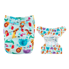 ALVABABY Reusable Cloth Diaper Cover with Double Gussets One Size -(DC-H160)