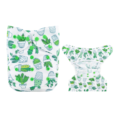 ALVABABY Reusable Cloth Diaper Cover with Double Gussets One Size -(DC-H134)