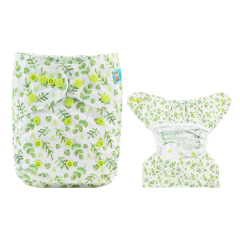 ALVABABY Reusable Cloth Diaper Cover with Double Gussets One Size -(DC-H187)