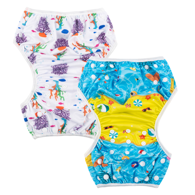 ALVABABY 2PCS Printed Swim Diapers (2SW-WZ19)