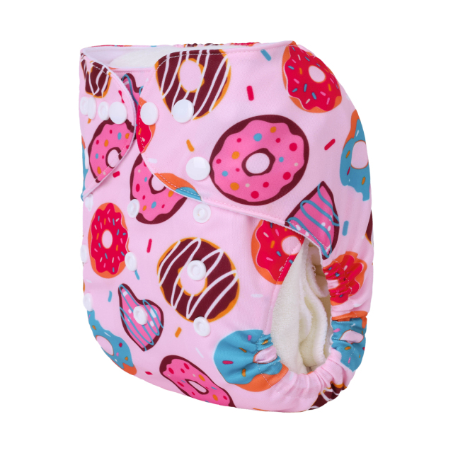 ALVABABY One Size Print Pocket Cloth Diaper- Donut(H414A)