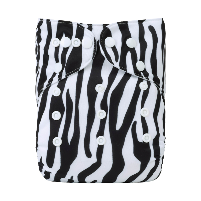 ALVABABY One Size Print Pocket Cloth Diaper- Zebra(H415A)