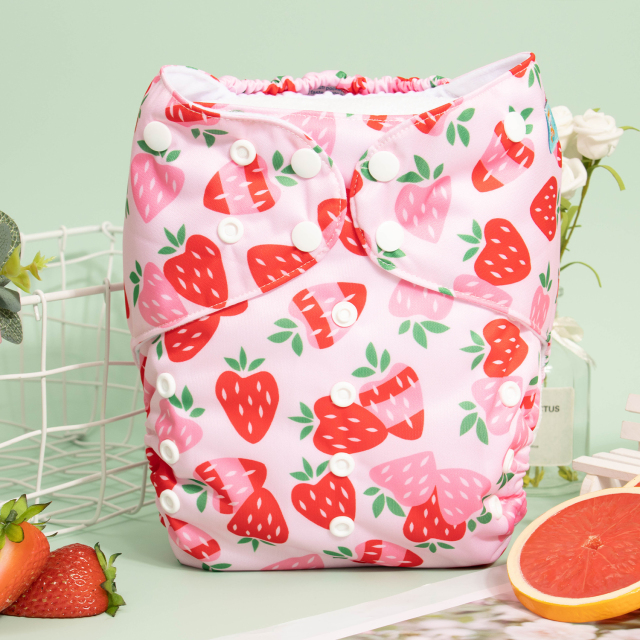 ALVABABY Big Size Pocket Cloth Diaper - Strawberry(ZH037A)