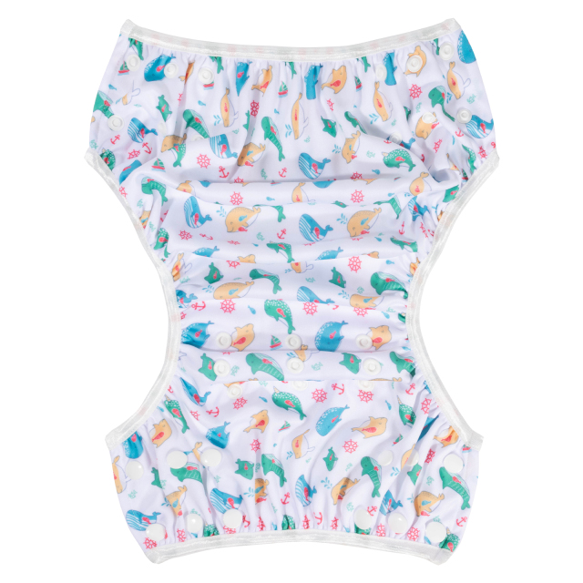 ALVABABY Big Size Printed Swim Diaper-Dolphins (ZSW-BS02A)