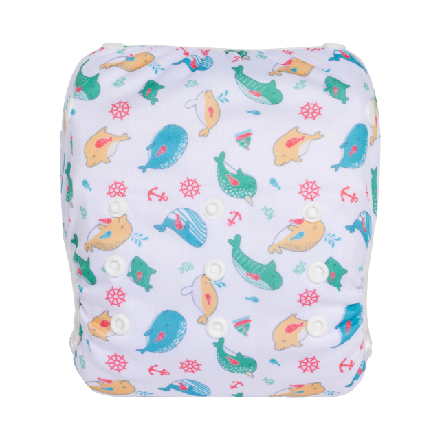 ALVABABY Big Size Printed Swim Diaper-Dolphins (ZSW-BS02A)