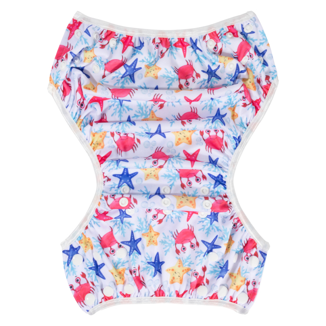 ALVABABY Big Size Printed Swim Diaper-Crab and stars (ZSW-BS03A)