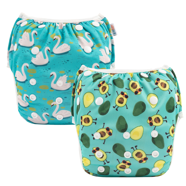 ALVABABY 2PCS Printed Swim Diapers (2SW-WZ26)
