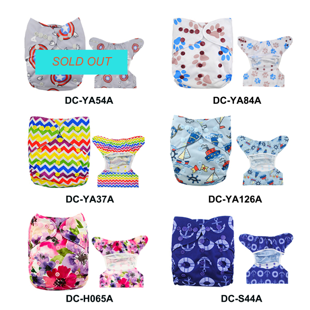 (Multi-Packs) Printed Diaper Cover(one size) with Double Gussets