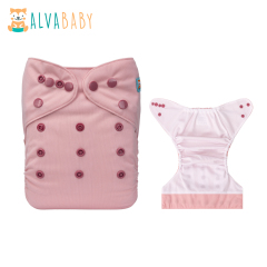 ALVABABY AWJ Lining Cloth Diaper with Tummy Panel for Babies -Pink (WJT-B19A)