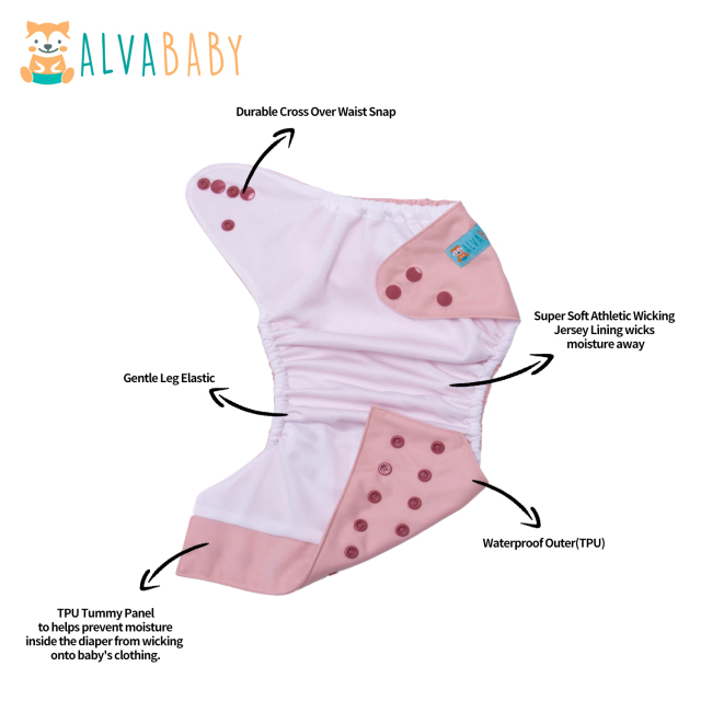 ALVABABY AWJ Diaper with Tummy Panel -(WJT-B19A)
