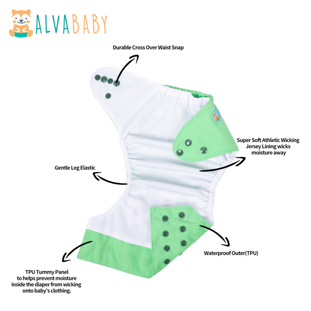 ALVABABY AWJ Diaper with Tummy Panel -(WJT-B11A)
