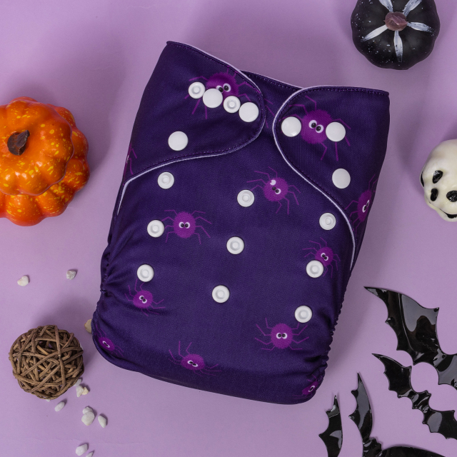 ALVABABY Halloween One Size Positioning Printed Cloth Diaper -(QD81A)