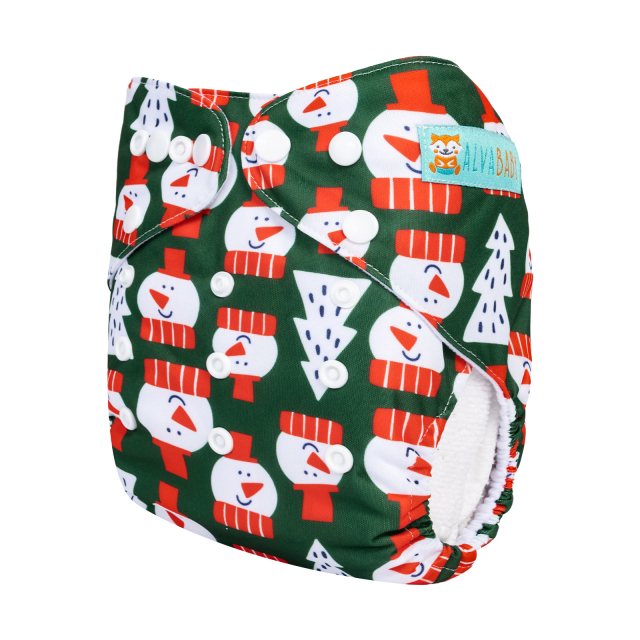 ALVABABY Christmas One Size  Printed Cloth Diaper -(Q88A)
