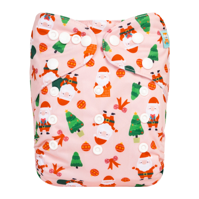 ALVABABY Christmas One Size  Printed Cloth Diaper -(Q83A)