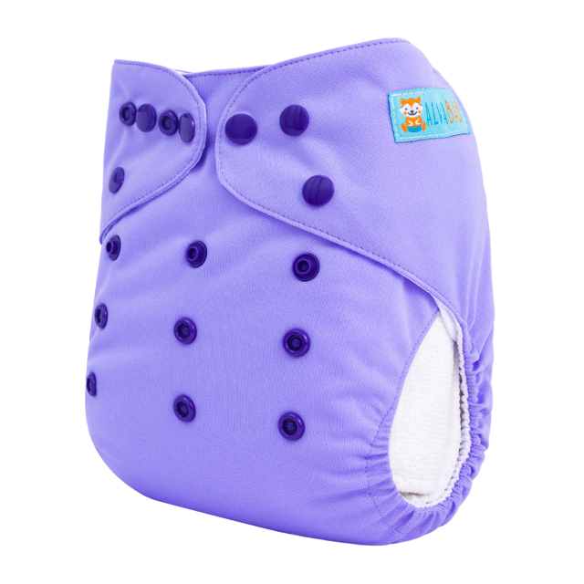 ALVABABY AWJ Lining Cloth Diaper with Tummy Panel for Babies -Purple(WJT-B14A)