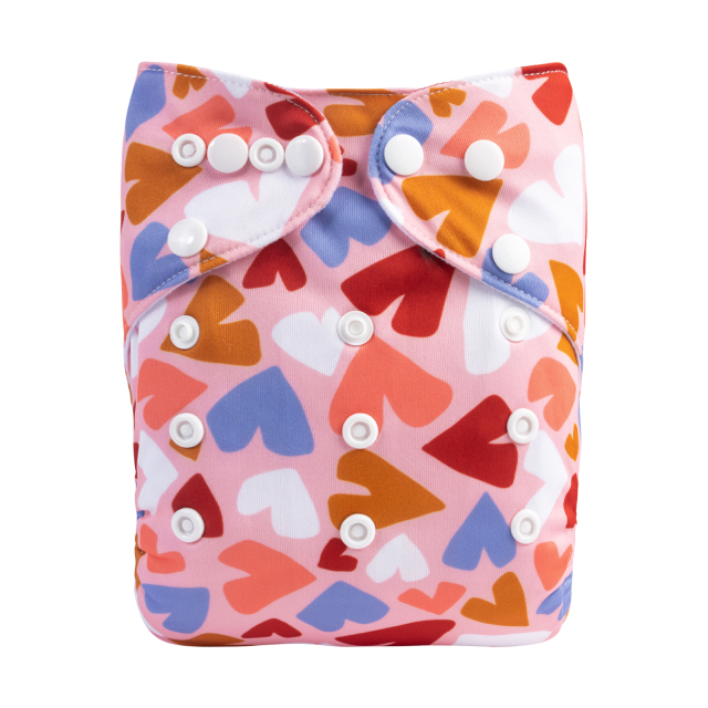 ALVABABY One Size Print Pocket Cloth Diaper-Love(H449A)